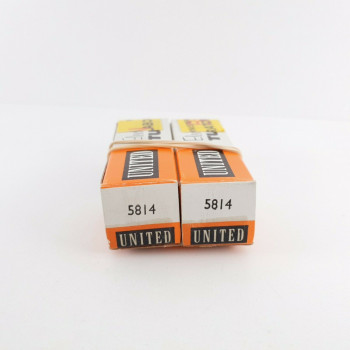 2 X 5814 TUBE. RCA / UNITED BRANDED. BLACK PLATES.1960s-70s PROD. CU  ENA
