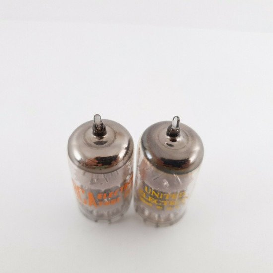 2 X 5814 TUBE. RCA / UNITED BRANDED. BLACK PLATES.1960s-70s PROD. CU  ENA