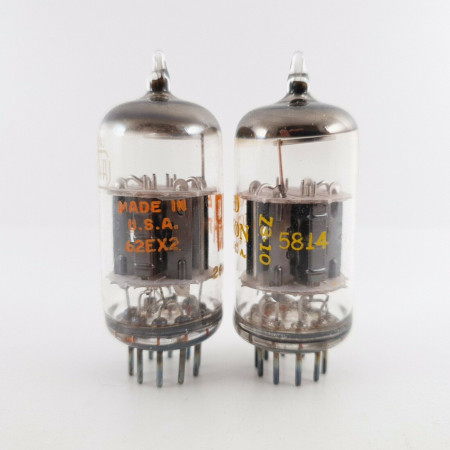 2 X 5814 TUBE. RCA / UNITED BRANDED. BLACK PLATES.1960s-70s PROD. CU  ENA