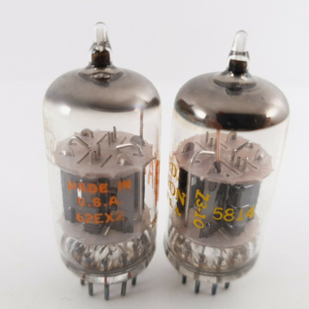 2 X 5814 TUBE. RCA / UNITED BRANDED. BLACK PLATES.1960s-70s PROD. CU  ENA