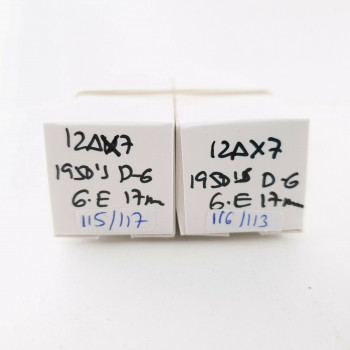 2 X 12AX7 TUBE. GE BRAND. D-G. 17MM. 1950s PRODUCTION. MATCHED PAIR 1. CJ  ENA
