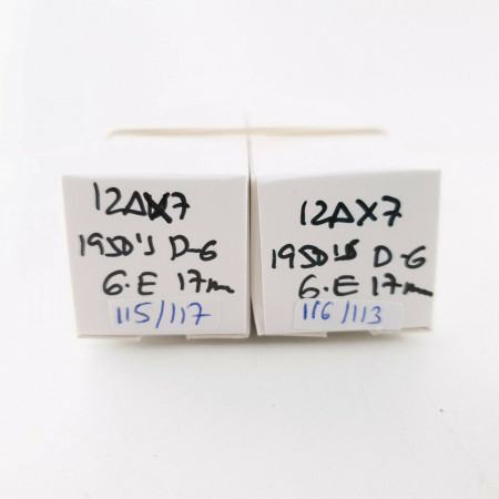 2 X 12AX7 TUBE. GE BRAND. D-G. 17MM. 1950s PRODUCTION. MATCHED PAIR 1. CJ  ENA