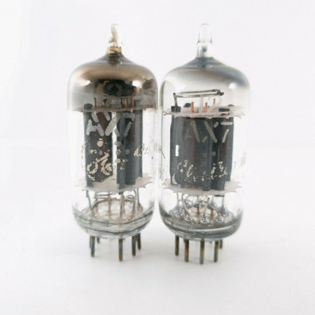 2 X 12AX7 TUBE. GE BRAND. D-G. 17MM. 1950s PRODUCTION. MATCHED PAIR 1. CJ  ENA