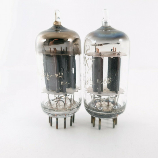 2 X 12AX7 TUBE. GE BRAND. D-G. 17MM. 1950s PRODUCTION. MATCHED PAIR 1. CJ  ENA
