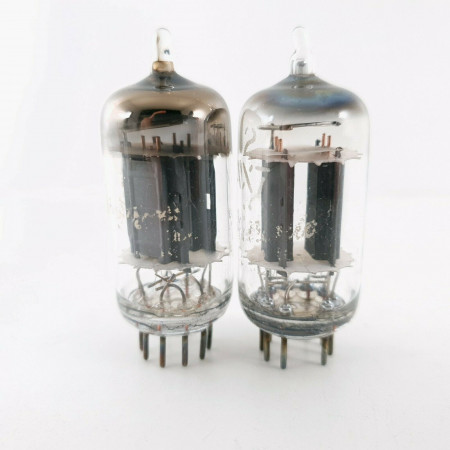 2 X 12AX7 TUBE. GE BRAND. D-G. 17MM. 1950s PRODUCTION. MATCHED PAIR 1. CJ  ENA