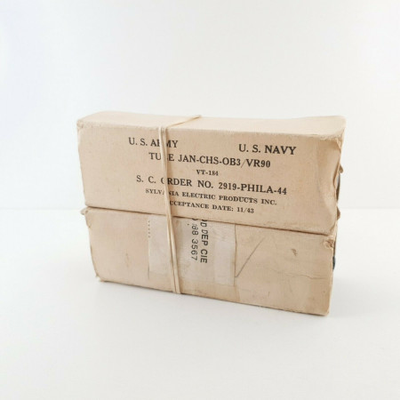 2 X JAN CHS 0B3 / VR90 / VT184 SYLVANIA TUBE. 1940s PROD. CU  ENA