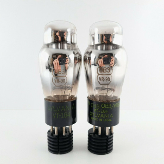 2 X JAN CHS 0B3 / VR90 / VT184 SYLVANIA TUBE. 1940s PROD. CU  ENA