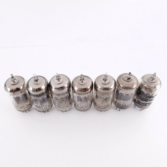 7 X ECC82 /12AU7 TUBE. 1960s PRODUCTION. COPPER RODS. AF  ENA