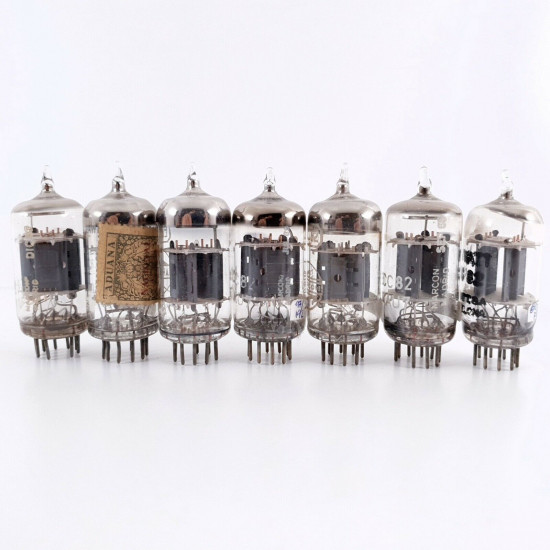 7 X ECC82 /12AU7 TUBE. 1960s PRODUCTION. COPPER RODS. AF  ENA