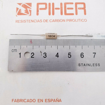 1 X 1/2W 180K 10% 1960s VINTAGE PIHER RESISTOR. NOS. C1831U29F050221