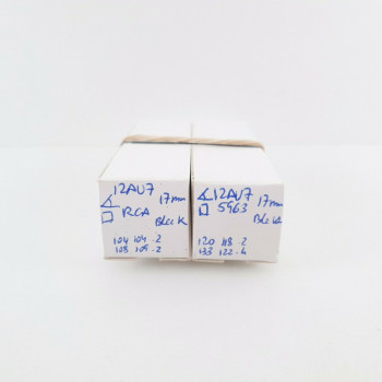 2 X 12AU7 RCA TUBE. 17MM BLACK PLATES. TILTED GETTER. NO LOGO. 1950s.  CU  ENA