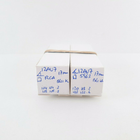 2 X 12AU7 RCA TUBE. 17MM BLACK PLATES. TILTED GETTER. NO LOGO. 1950s.  CU  ENA