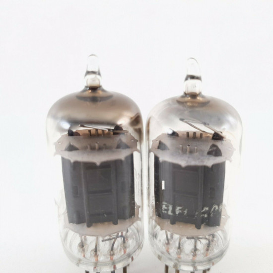 2 X 12AU7 RCA TUBE. 17MM BLACK PLATES. TILTED GETTER. NO LOGO. 1950s.  CU  ENA