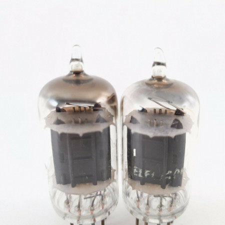 2 X 12AU7 RCA TUBE. 17MM BLACK PLATES. TILTED GETTER. NO LOGO. 1950s.  CU  ENA