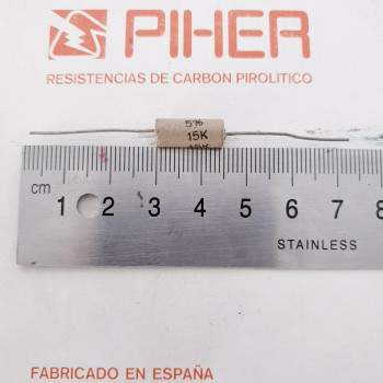 1 X 1W 15K 5% 1960S VINTAGE PIHER RESISTOR. NOS. C1831U5F050221