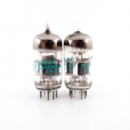 2 X 6DJ8 / ECC88 SYLVANIA TUBE. 1970s PRODUCTION. MATCHED PAIR. CH139