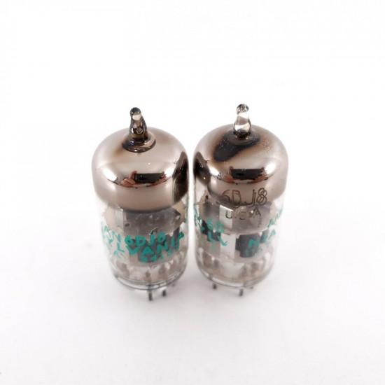 2 X 6DJ8 / ECC88 SYLVANIA TUBE. 1970s PRODUCTION. MATCHED PAIR. CH139