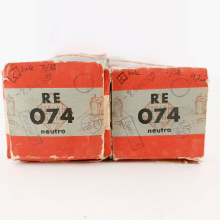 2 X RE074 TUBE. TELEFUNKEN BRAND. GLOBE. MATCHED PAIR. CD  ENA