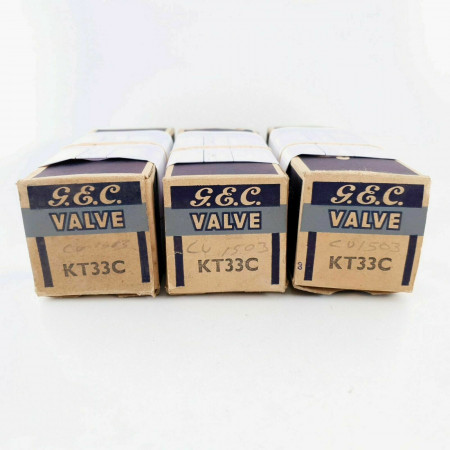 3 X KT33C GEC TUBE. SMOKED GLASS. 1940s PRODUCTION. MATCHED TRIO. CK  ENA