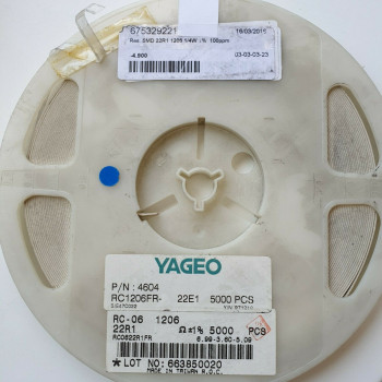 10 x 22.1R 1/4W 1% SMD YAGEO RESISTOR. CA391U5000F050721