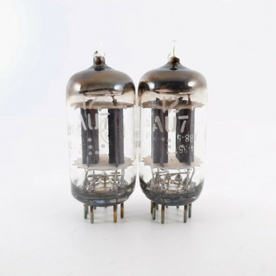 2 X 12AU7 GE TUBE. D-G. 1960 PRODUCTION. 17MM PLATES. MATCHED PAIR. CQ  ENA