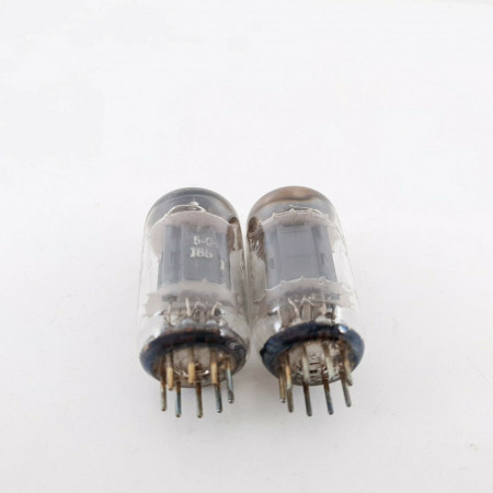 2 X 12AU7 GE TUBE. D-G. 1960 PRODUCTION. 17MM PLATES. MATCHED PAIR. CQ  ENA