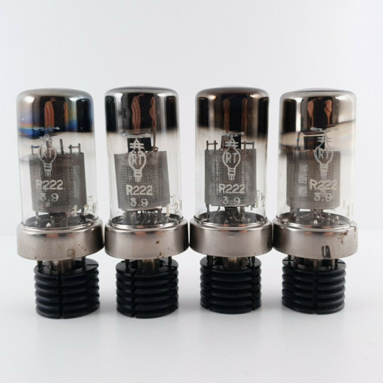 4 X R222 RT TUBE. MESH PLATES. INVERTED GETTER. 1950s PRODUCTION. CU  ENA