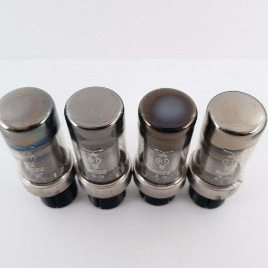 4 X R222 RT TUBE. MESH PLATES. INVERTED GETTER. 1950s PRODUCTION. CU  ENA