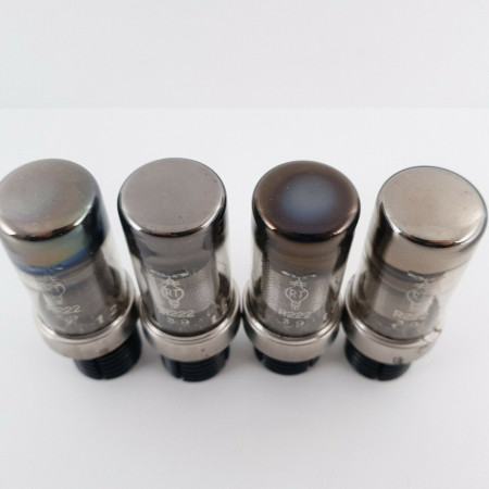 4 X R222 RT TUBE. MESH PLATES. INVERTED GETTER. 1950s PRODUCTION. CU  ENA