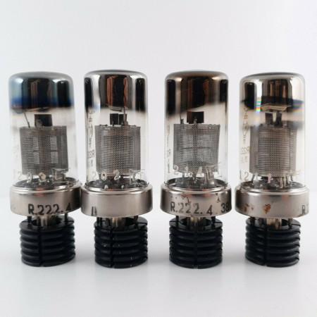 4 X R222 RT TUBE. MESH PLATES. INVERTED GETTER. 1950s PRODUCTION. CU  ENA