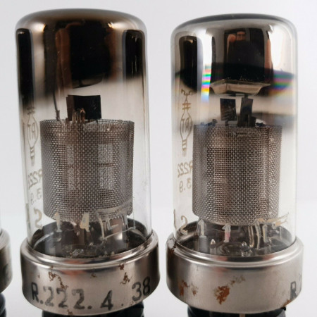 4 X R222 RT TUBE. MESH PLATES. INVERTED GETTER. 1950s PRODUCTION. CU  ENA