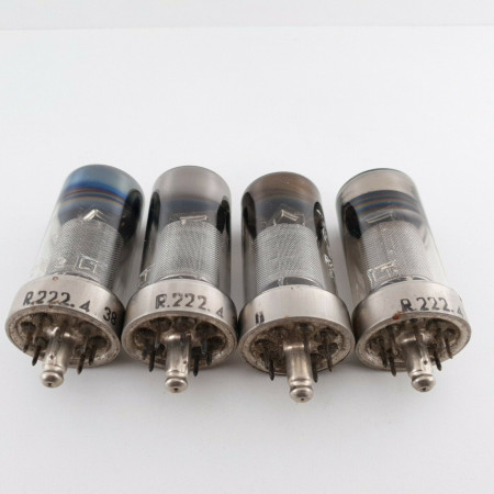 4 X R222 RT TUBE. MESH PLATES. INVERTED GETTER. 1950s PRODUCTION. CU  ENA