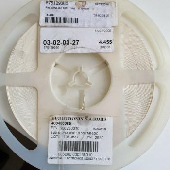 10 x 36R 1/4W 1% 100PPM SMD EUROTRONIX RESISTOR. CA391U4400F050721