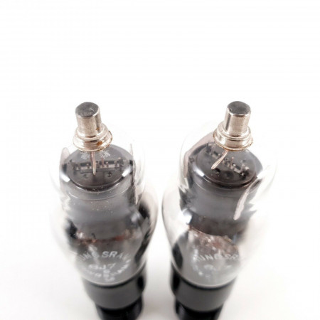 2 X 6J7G TUNGSRAM TUBE. BLACK PLATES. 1950s. 110/116% MATCHED PAIR. CG  ENA