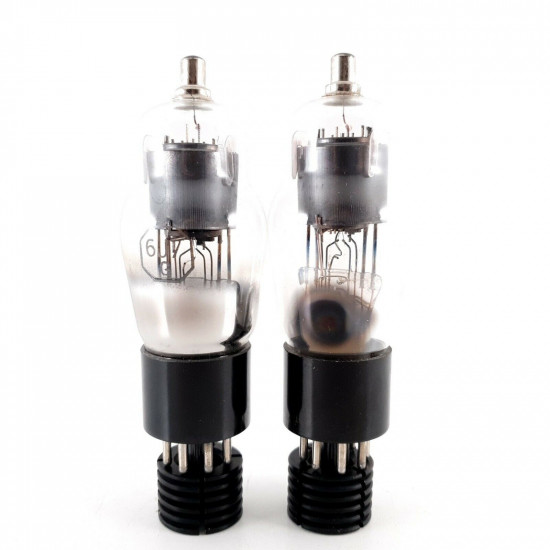 2 X 6J7G TUNGSRAM TUBE. BLACK PLATES. 1950s. 110/116% MATCHED PAIR. CG  ENA