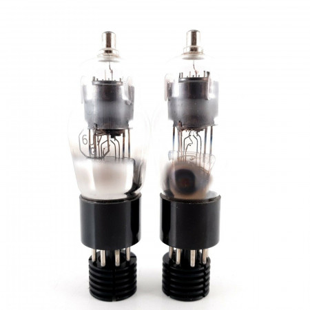2 X 6J7G TUNGSRAM TUBE. BLACK PLATES. 1950s. 110/116% MATCHED PAIR. CG  ENA