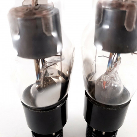2 X 6J7G TUNGSRAM TUBE. BLACK PLATES. 1950s. 110/116% MATCHED PAIR. CG  ENA