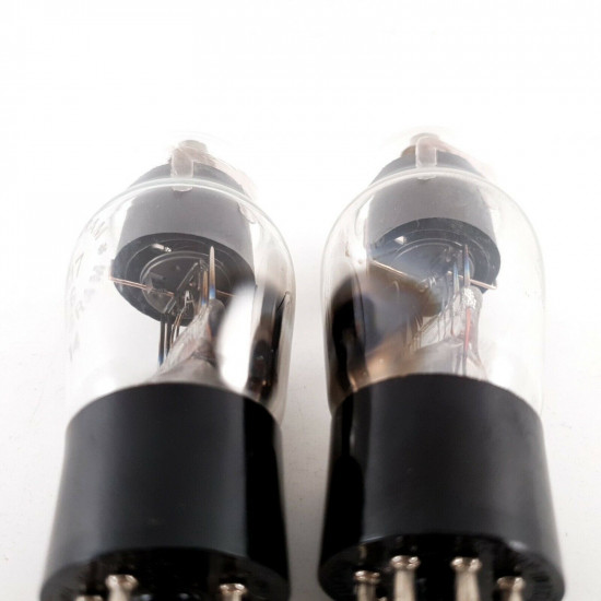 2 X 6J7G TUNGSRAM TUBE. BLACK PLATES. 1950s. 110/116% MATCHED PAIR. CG  ENA