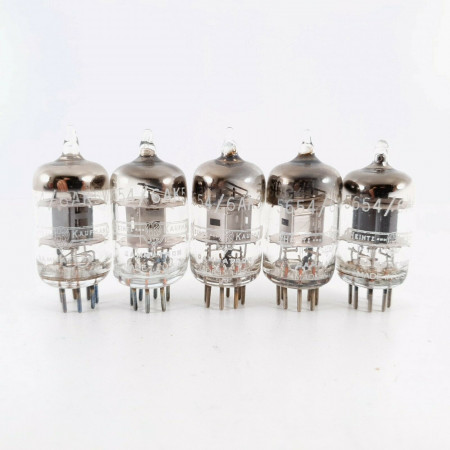 5 X 5654 / 6AK5W TUBE. HEINTZ AND KAUFMAN BRAND. BLACK PLATES. CQ  ENA