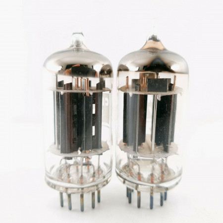 2 X 5687 TUBE. CHELMER. BLACK PLATES. CJ  ENA