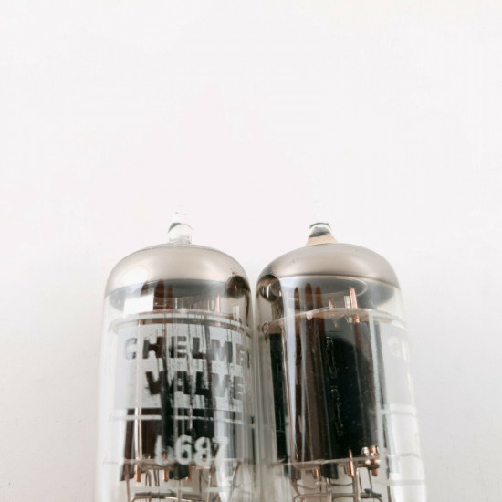 2 X 5687 TUBE. CHELMER. BLACK PLATES. CJ  ENA