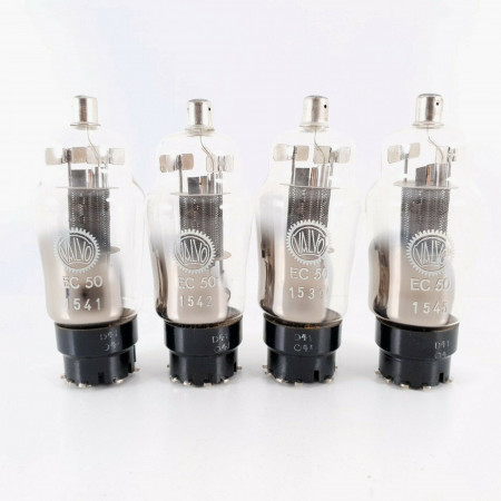 4 X EC50 VALVO TUBE. HALO GETTER. BLACK MESH PLATES. 1950s. CQ  ENA