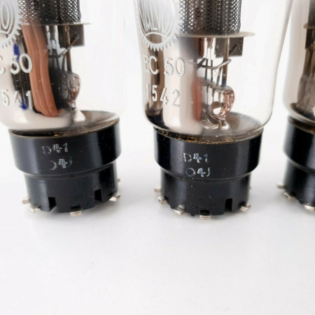 4 X EC50 VALVO TUBE. HALO GETTER. BLACK MESH PLATES. 1950s. CQ  ENA