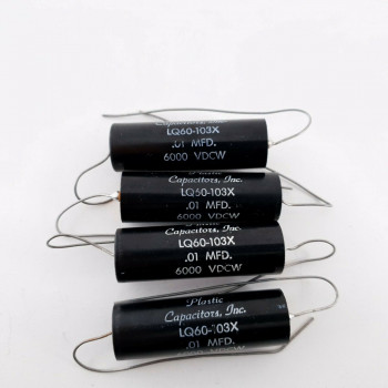 4 X 0.01uF 10% 6000V PLASTIC CAPACITORS INC. LQ60-103X. 50 CP  ENA