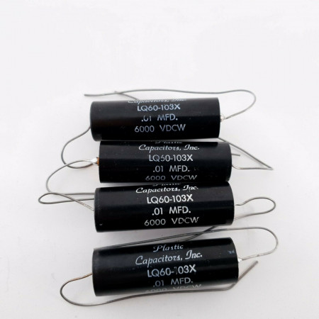 4 X 0.01uF 10% 6000V PLASTIC CAPACITORS INC. LQ60-103X. 50 CP  ENA