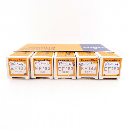 5 X EF183 / 6EH7 SIEMENS TUBE. 1950s Siemens und Halske PROD. 10mA CH131