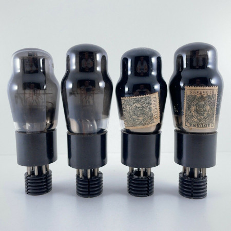 4 X KT63 TUBE. 1950s BRITISH ARMY PROD. SMOKED GLASS. MATCHED QUAD. AG  ENA