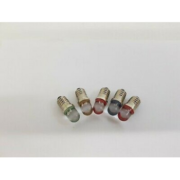 5 X BOMBILLAS DIAL LED BULB 12V DC E10 DIFFERENT COLORS. 5 PCS. RCA30/4/u