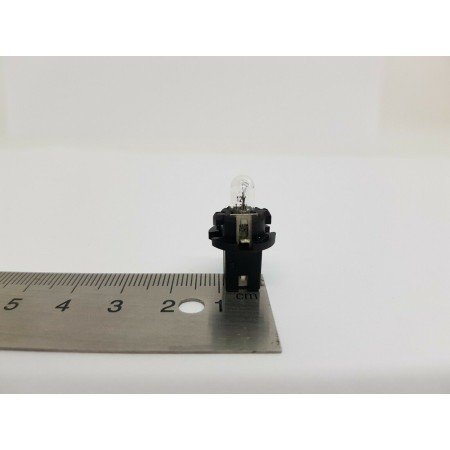 ZOCALO CUÑA CON BOMBILLITA 12V 1.2W T5  SOCKET  WITH BULB. 1 PC. RCA30/4/+