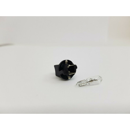 ZOCALO CUÑA CON BOMBILLITA 12V 1.2W T5  SOCKET  WITH BULB. 1 PC. RCA30/4/+